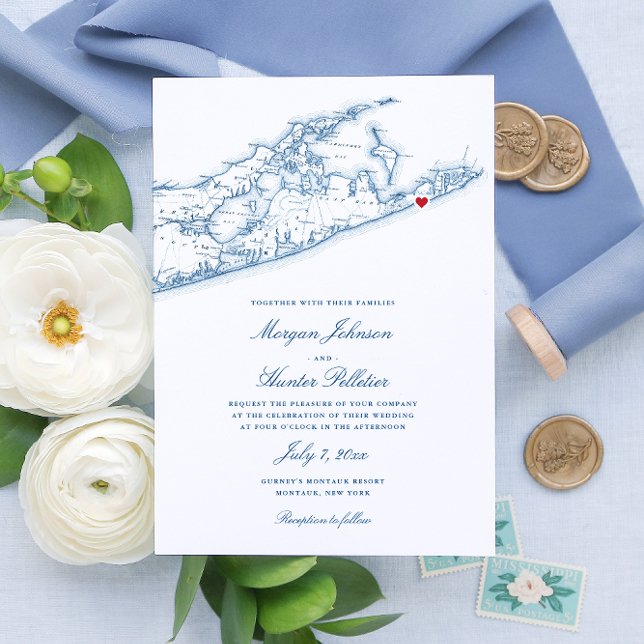 Invitation Élégant Hamptons Montauk Mariage (These Hamptons Wedding Invitations are perfect for your wedding in Montauk or North Fork.)
