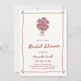 Invitation Elegant Handwritten Bridal Shower