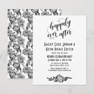 Invitation Elégant Happant Jamais Après Peonies Mariage Événe
