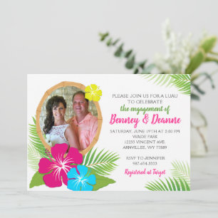 Invitation Elégant Hawaiian Luau Fiançailles Photo