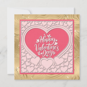 Invitation Élégant Heureuse Sainte-Valentin de coeur rose élé