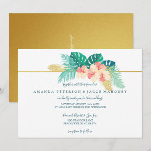 Invitation Elégant Hibiscus Hawaiian Hibiscus Mariage Invitat