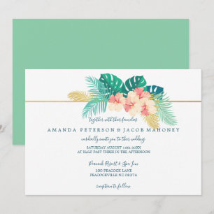Invitation Elégant Hibiscus Hawaiian Hibiscus Mariage Invitat