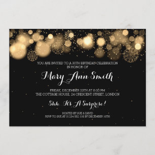 Invitation Élégant hiver 30e anniversaire Gold