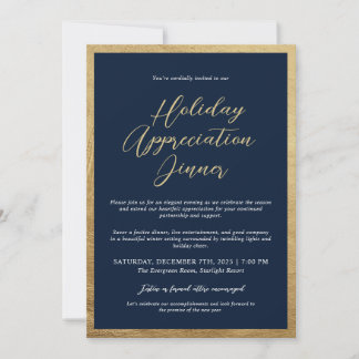 Invitation Elegant Holiday Appreciation Dinner Company