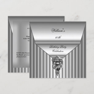 Invitation Élégant Hommes 60e Anniversaire Fête Lock Mans 2