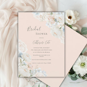 Invitation Élégant Hydrangea Pivoines Baby Shower 