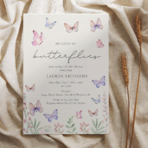 Invitation Élégant, Il Me Donne Fête des mariées Aux Papillon