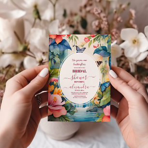 Invitation Élégant, Il Me Donne Fête des mariées Aux Papillon