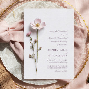 Invitation Élégant imprimé Pastel Boho Mariage de fleurs