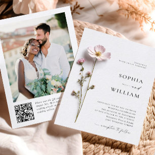 Invitation Élégant imprimé Pastel Boho Mariage de fleurs