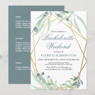 Invitation Élégant Itinéraire de Week-end d'Enterrement de Vi