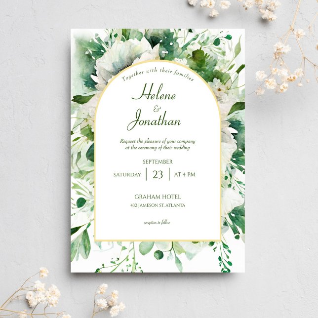 Invitation Elégant jardin botanique fleuri mariage (Elegant Botanical Floral Garden Wedding Invitation)