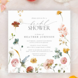 Invitation Elégant Jardin Fleurs Fête des mariées aquarelle