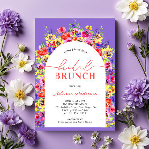 Invitation Élégant Jardin Floral Coloré Brunch nuptial