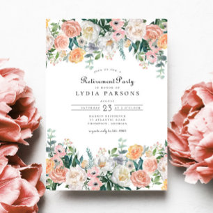 Invitation Elégant Jardin Floral verdure Partie de retraite
