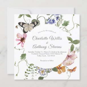 Invitation Elégant Jardin Secret Delicate Mariage Floral