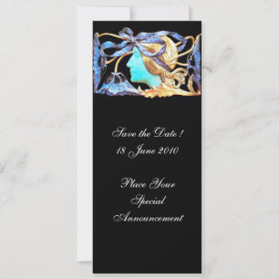 INVITATION ELÉGANT JEWEL DE BEAUTÉ FEMME /LADY, BOW BLEU, FLE