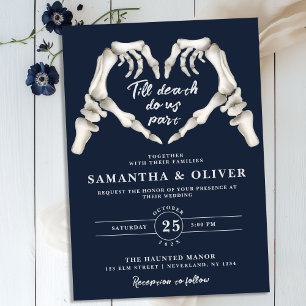 Invitation Élégant jusqu'à la mort faire partie Mariage gothi
