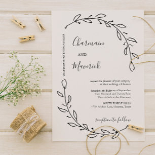 Invitation Elegant Laurel Mariage de couronne