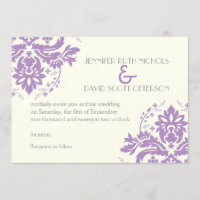 Élégant lavande damassé, gris, mariage d'ivoire