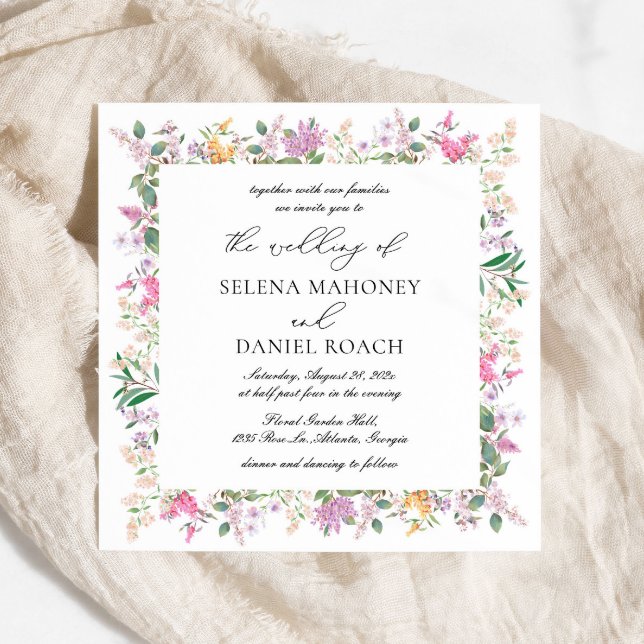 Invitation Élégant Lavande violet Fleur sauvage Mariage (Créateur téléchargé)