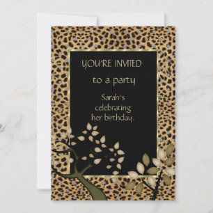 Invitation Elegant Leopard Tree Floral