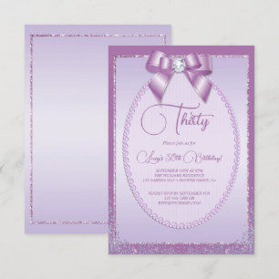 Invitation Elégant Lilac Bijoux Bow & Parties scintillant Ann