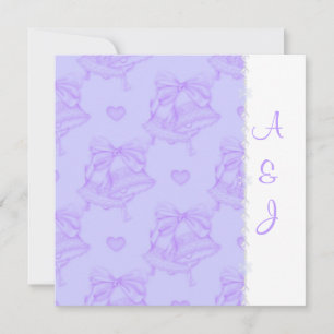 Invitation ÉLÉGANT LILAC MARIAGE BELLS CARRÉ d'INVITATION