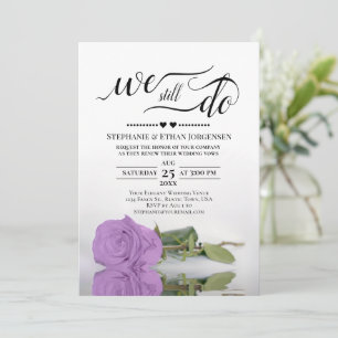 Invitation Élégant Lilac Purple Rose Nous Faisons Encore Vow 