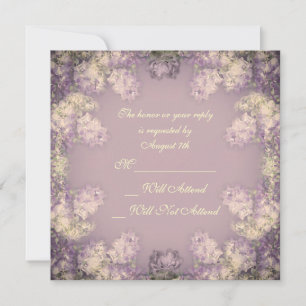 Invitation Élégant Lilac Shabby Chic Floral R.S.V.P.