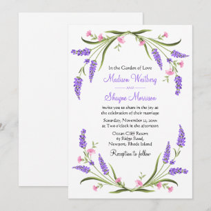 Invitation Élégant Lilacs Aquarelle violet Mariage Floral
