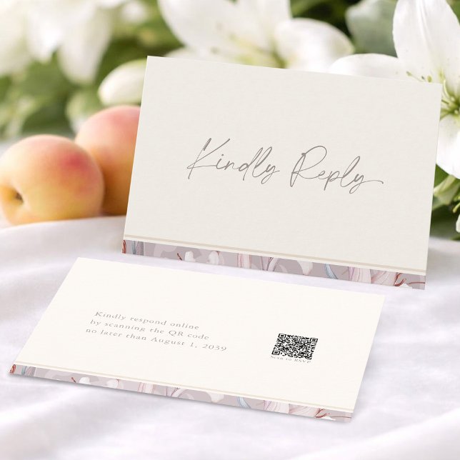 Invitation Elegant Lily Wedding RSVP Card with QR Code (Créateur téléchargé)