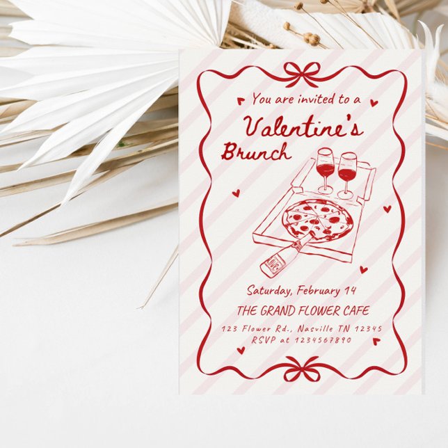 Invitation Elegant Line Art Valentine’s Brunch Party (Créateur téléchargé)