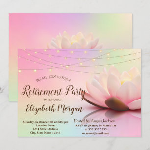 Invitation Élégant Lotus String Lights Retraite Party