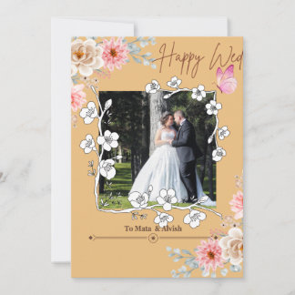 Invitation Élégant Lumière Brown Photo Collage Mariage Invita