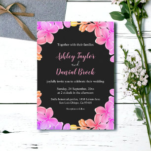 Invitation Élégant Lumière de néon Roses Boho Mariage Floral