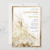 Elégant lux or robe formelle glamor Quinceañera