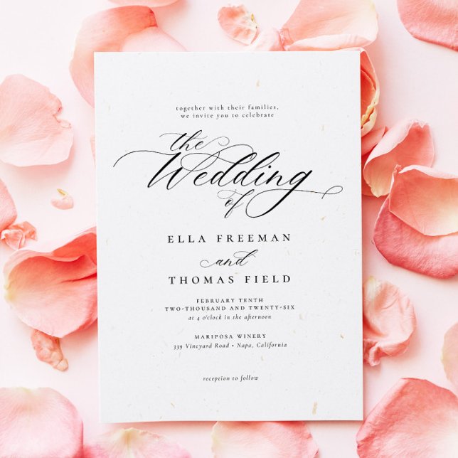 Invitation Élégant Luxe Classique Calligraphie Chic Mariage (Créateur téléchargé)