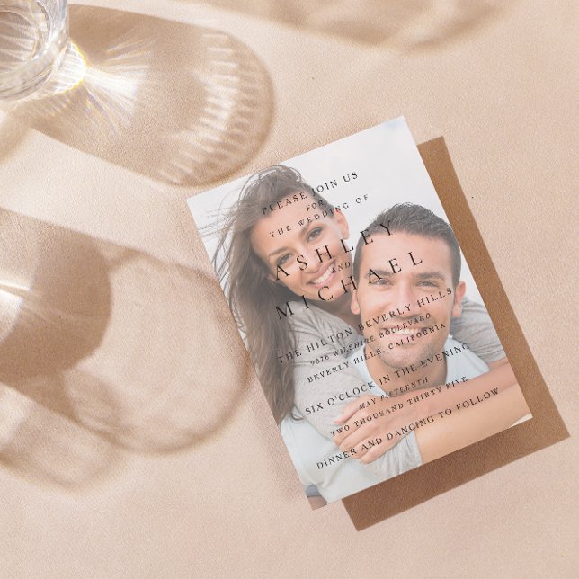 Invitation Elégant Luxury Vellum 3 Photo Black White Mariage (Your Dream Wedding Awaits! Invite in Style 🌹💒 [Customize Your Invite])