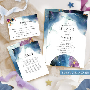 Invitation Élégant, Mariage à bijou céleste