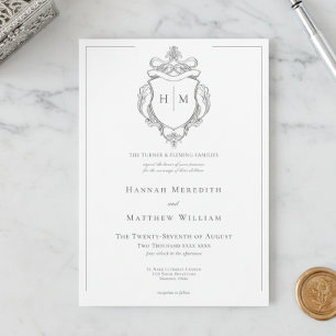 Invitation Élégant mariage à motif de chinoiserie noire avec 