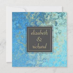 Invitation Élégant Mariage à quartz bleu