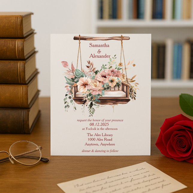 Invitation Élégant Mariage à voile de jardin fleuri (Créateur téléchargé)