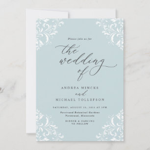 Invitation Elégant Mariage Aqua Mint Turquoise Lumière