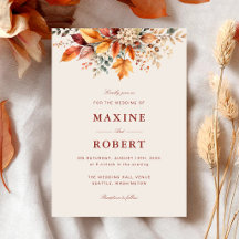 Élégant Mariage Automnal à l'Aquarelle Douce