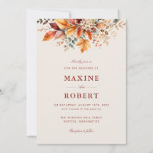 Élégant Mariage Automnal à l'Aquarelle Douce