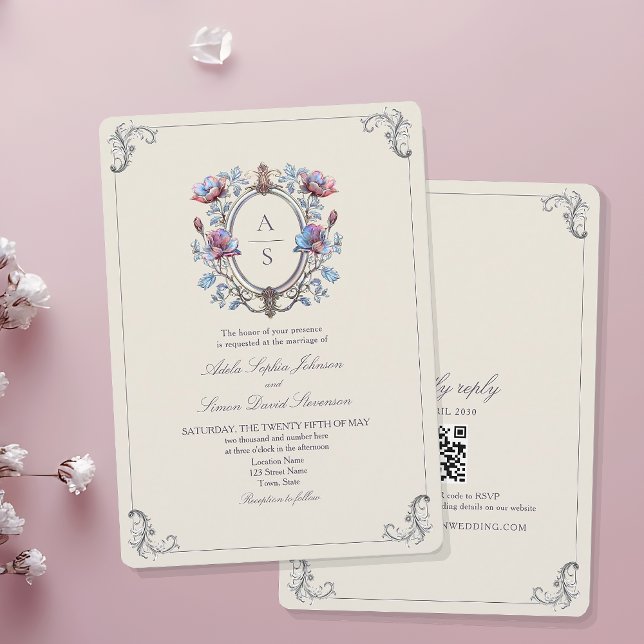 Invitation Élégant Mariage baroque (Créateur téléchargé)