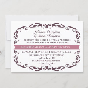 Invitation Élégant Mariage blanc Flugubre de style victorien