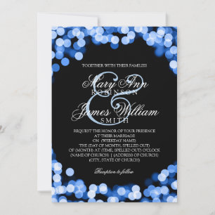 Invitation Elégant Mariage bleu brillant